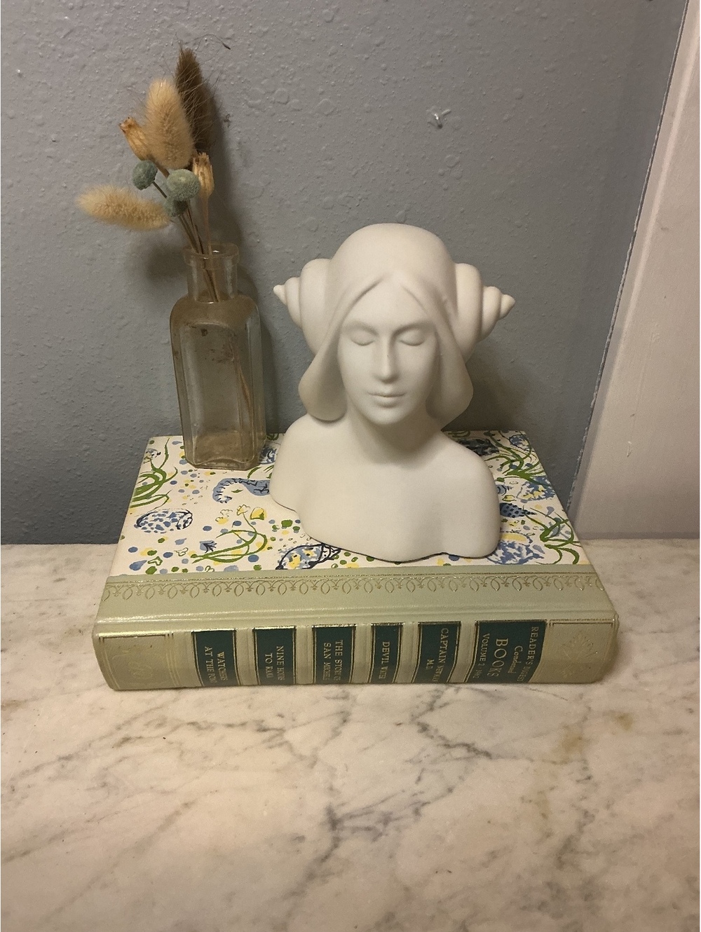 Signed Bisque Ceramic Female Goddess Bust, Studio Art Sculpture, Lindley 1997
